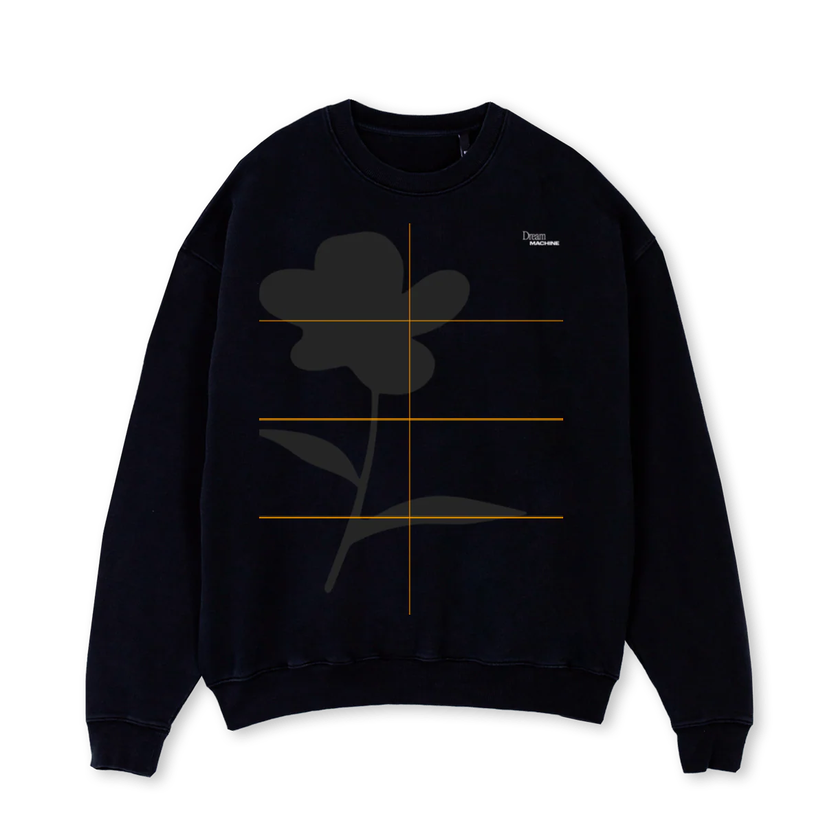 BLACKLUMACREW Black Oversized Crewneck Sweater.