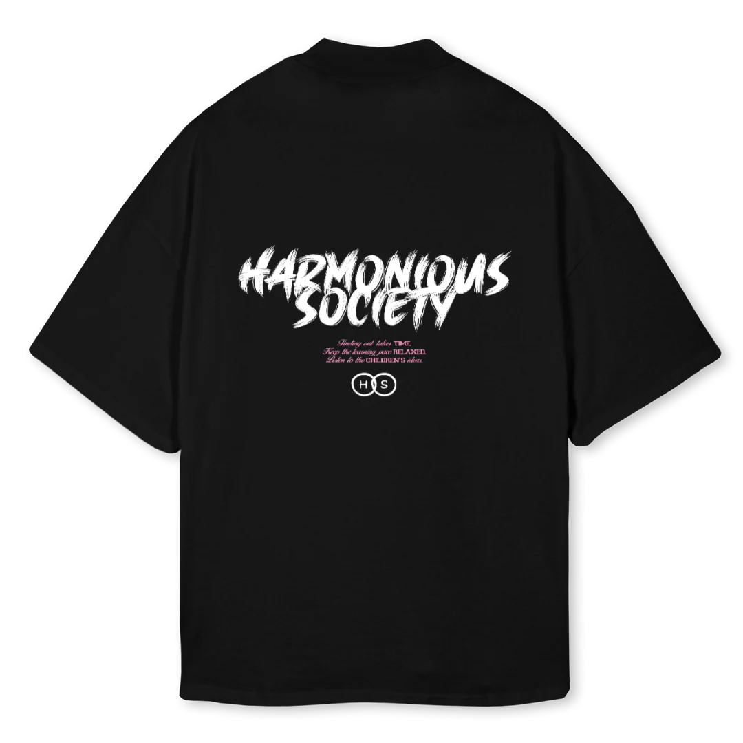 BLACKMOCKNECKBRUSH Black Oversized Mock Neck Tee. - Image 2