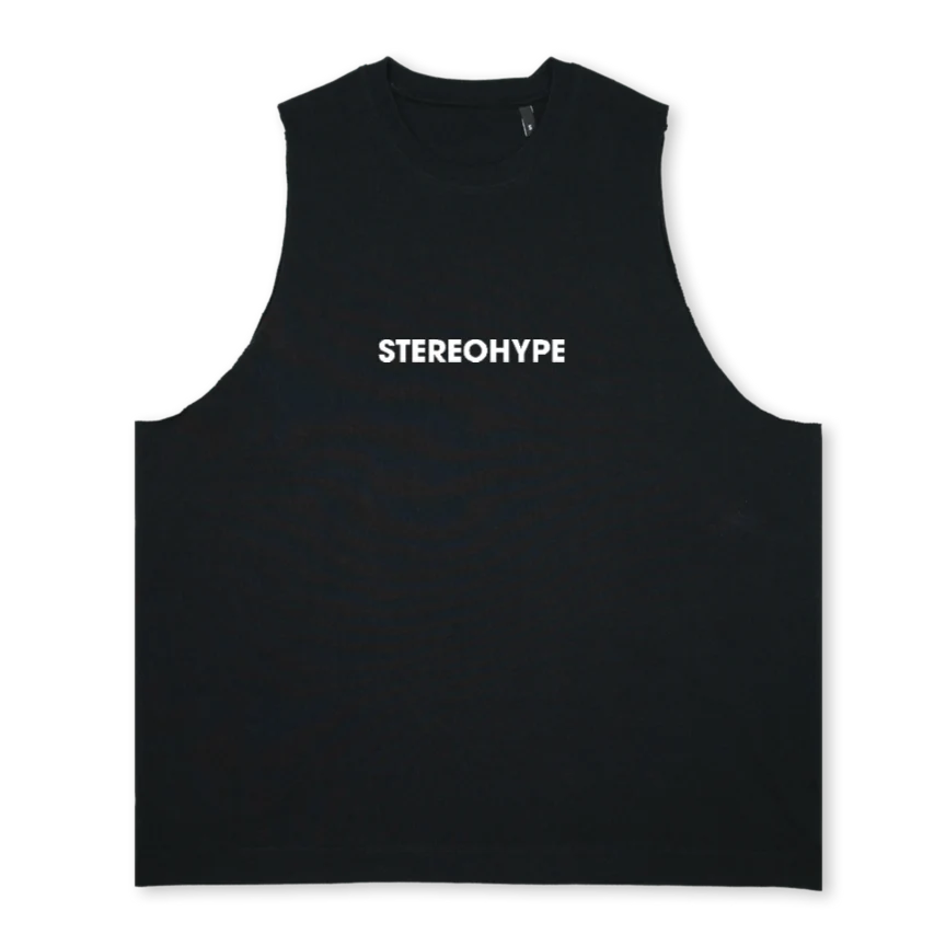 BLACKVESTSAMPLE Deep Black Oversized Vest.