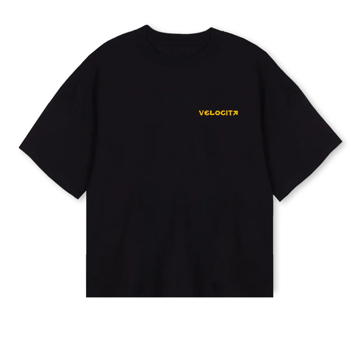 BLACKYELLOWNMFPBOXY Black Oversized Boxy Tee.
