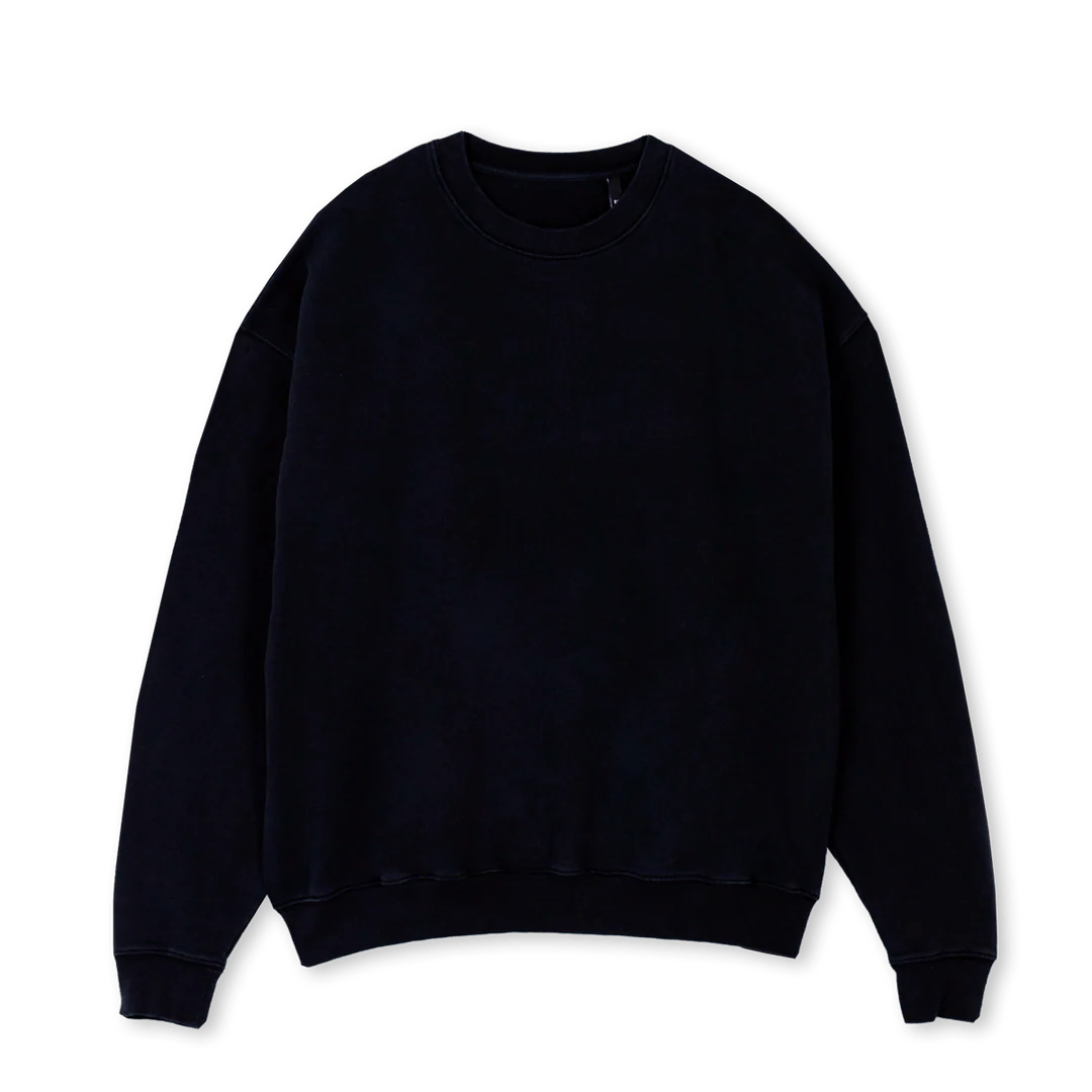 BLACWELLNESSSWEATER Black Oversized Crewneck Sweater.