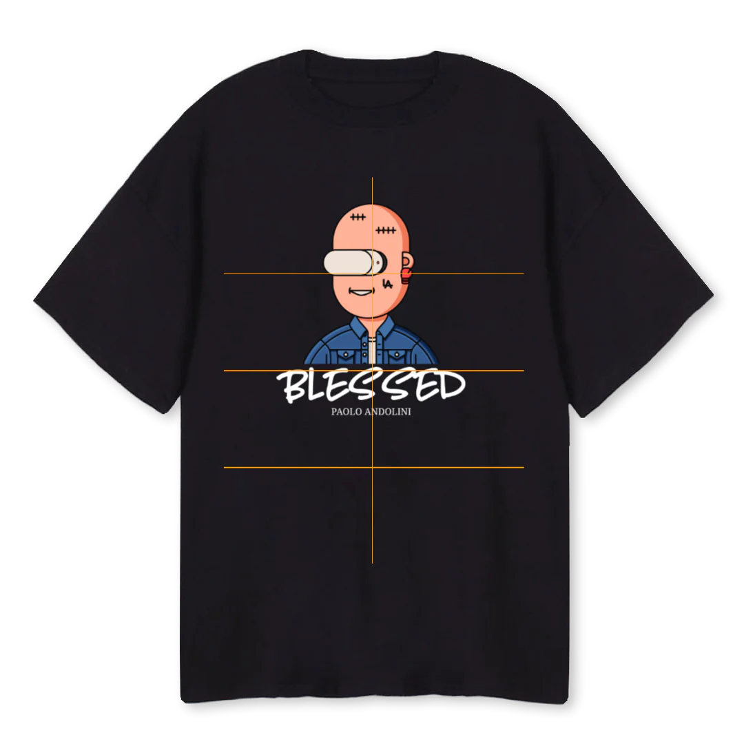 BLESSED M B Black Oversized Tee.