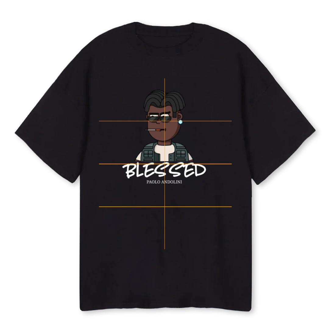 BLESSED T M A Black Oversized Tee.