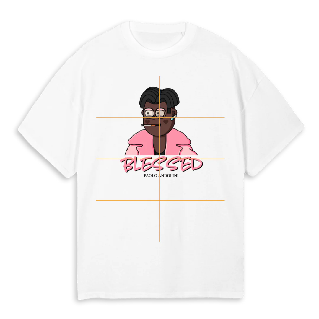 BLESSED W A White Oversized Tee.