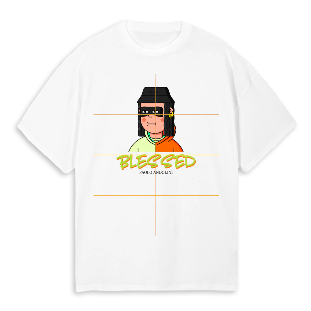 BLESSED W C White Oversized Tee.