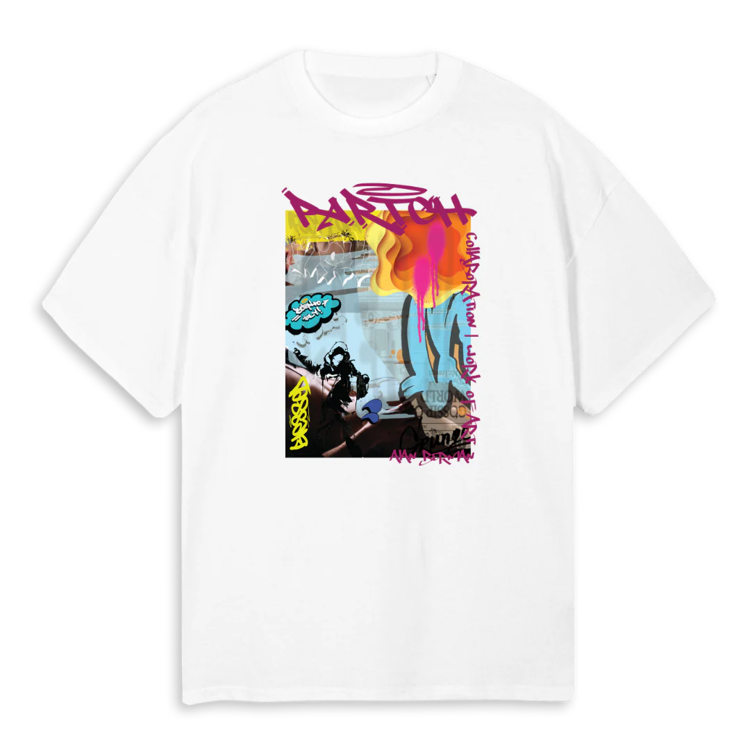 BLESSEDBURGWHT White Oversized Tee.