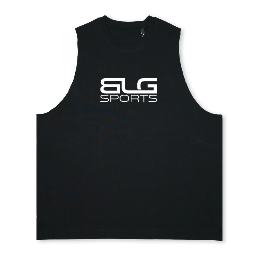 BLG TANK Deep Black Oversized Vest.