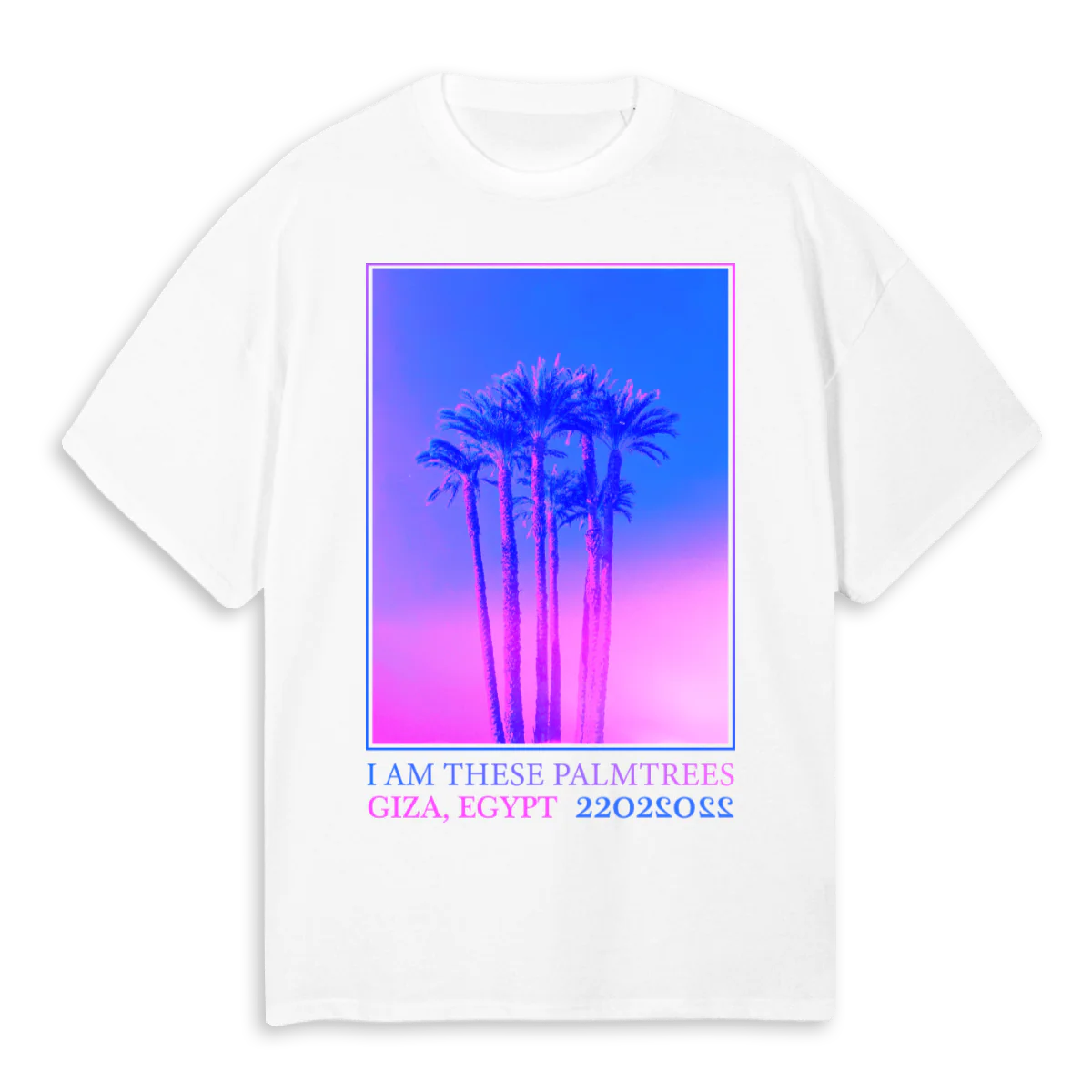 BLISS PALMTREES White Oversized Tee.