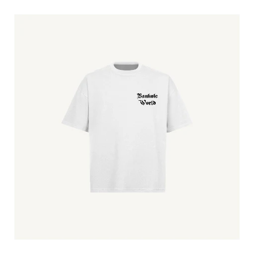 BLK EMBROIDERY W TEE White Oversized Boxy Tee.