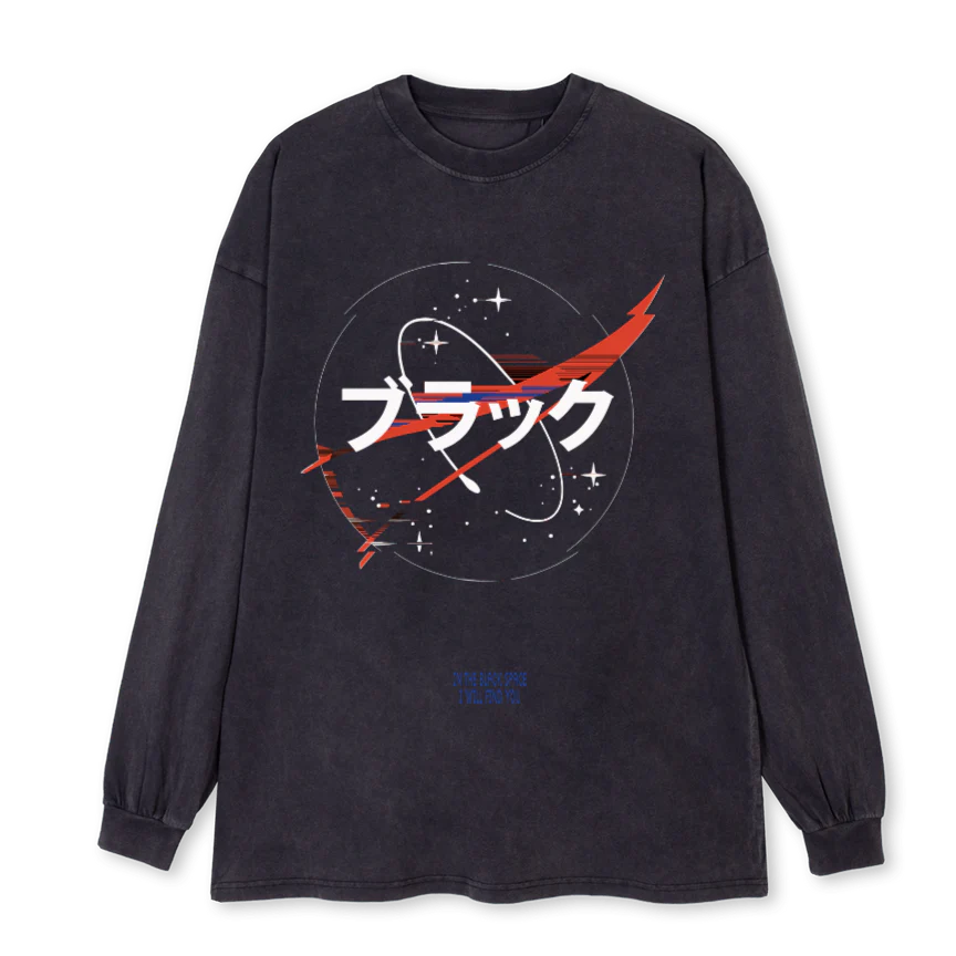 BLKSPACE Vintage Black Oversized LS Tee.