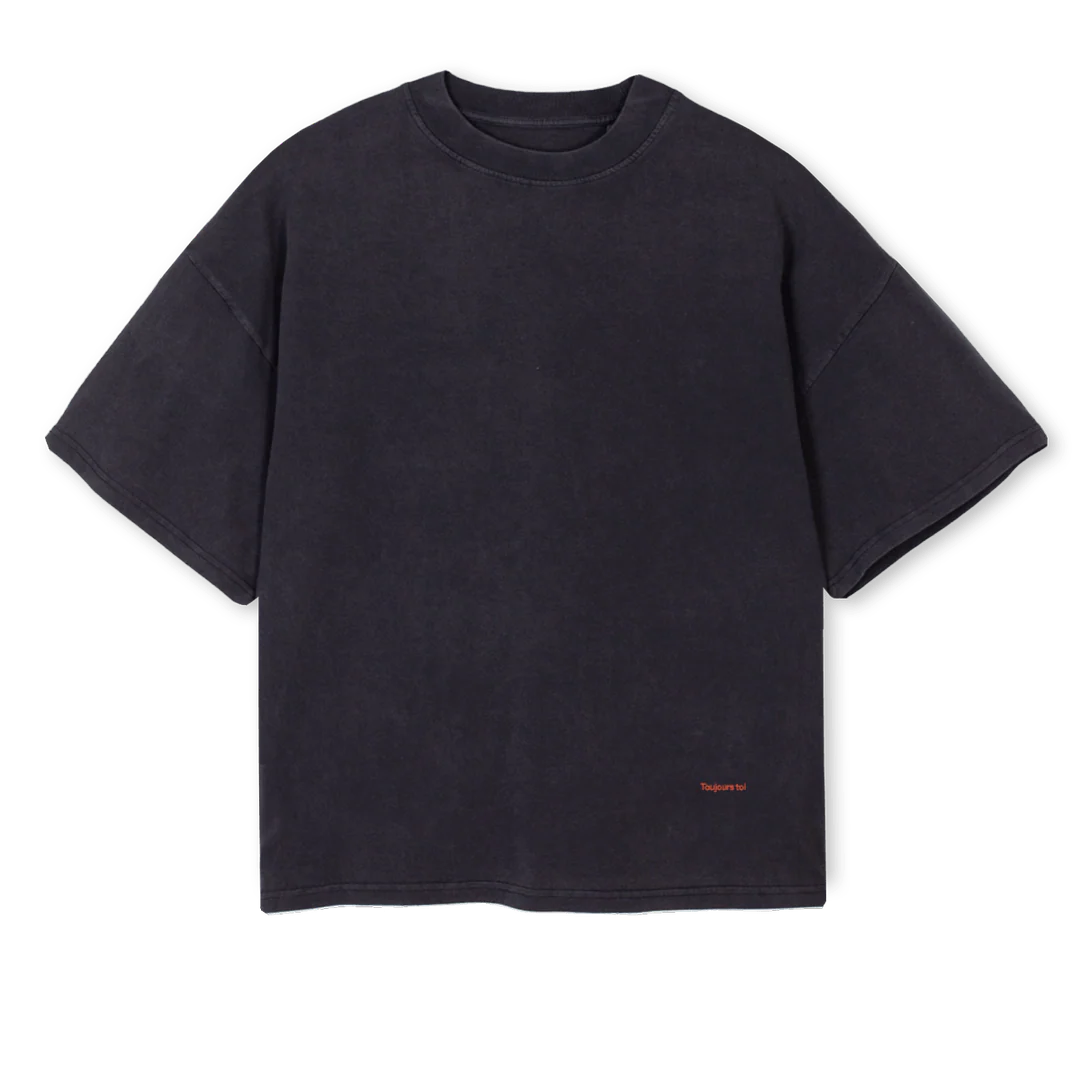 BLKTOUJOURSTOI Vintage Black Oversized Boxy Tee.