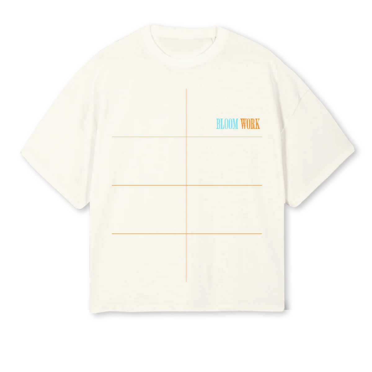 BLOOMWORKFNL Cream Oversized Boxy Tee.
