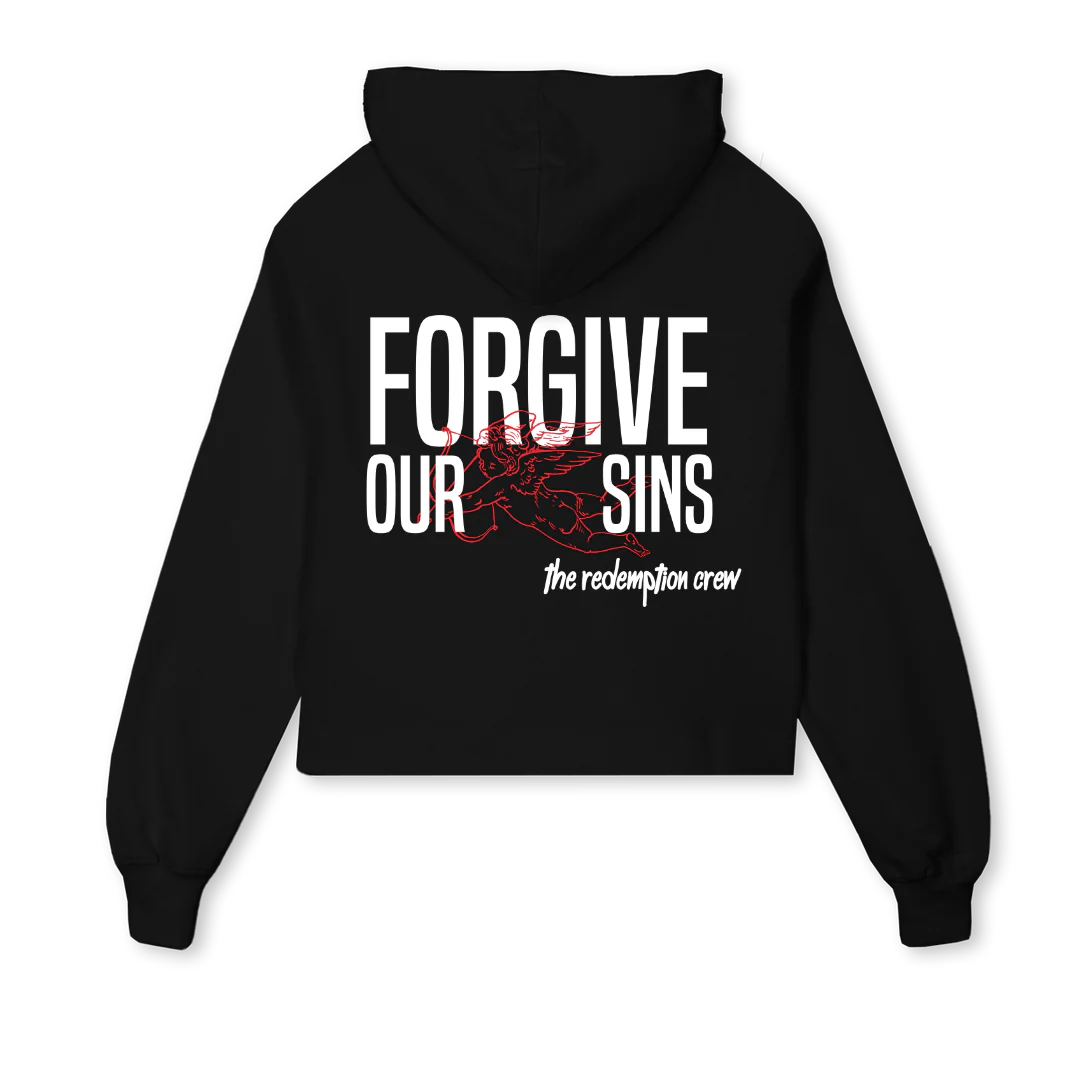 BLOTCH CRO HOO Black Cropped Hoodie. - Image 2