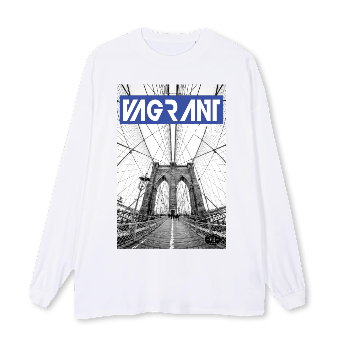 BLUEBRIDGE White Oversized LS Tee.