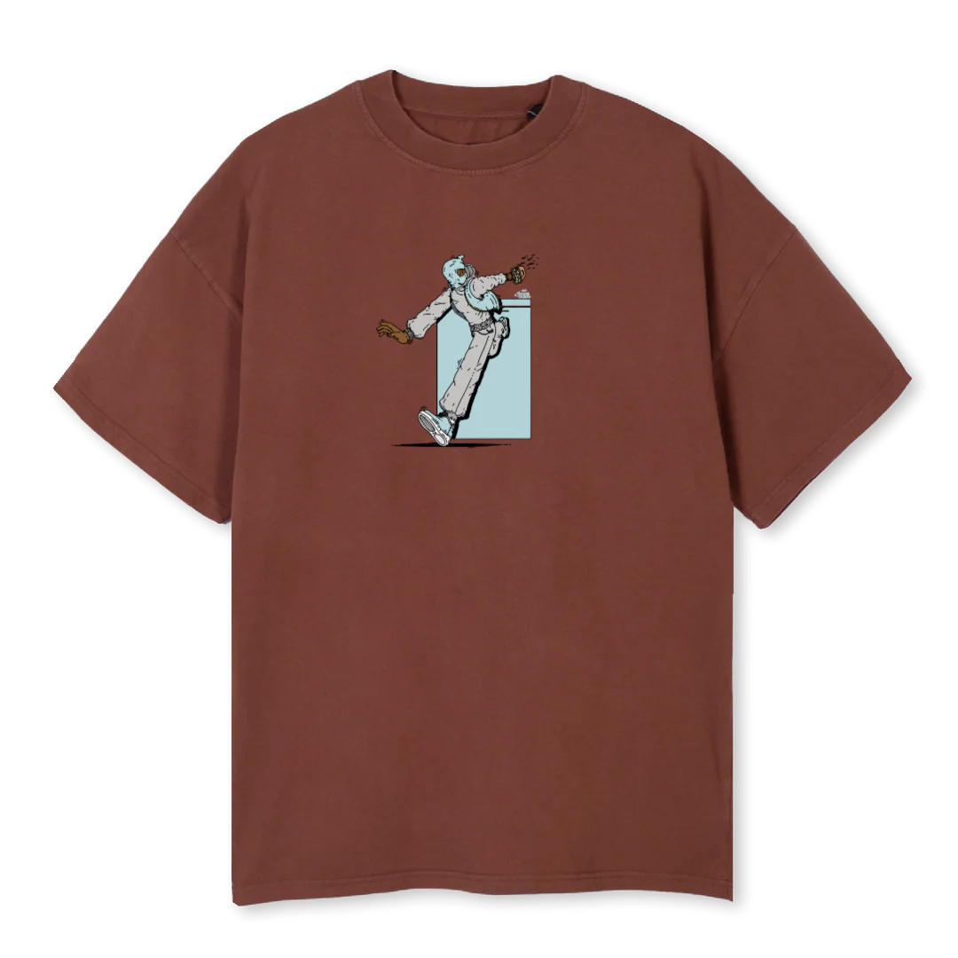 BLUEJACKED Vintage Brown Oversized Tee.