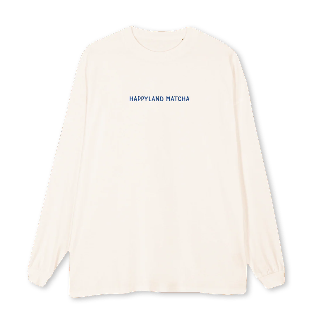 BLUELONG Vintage White Oversized LS Tee.