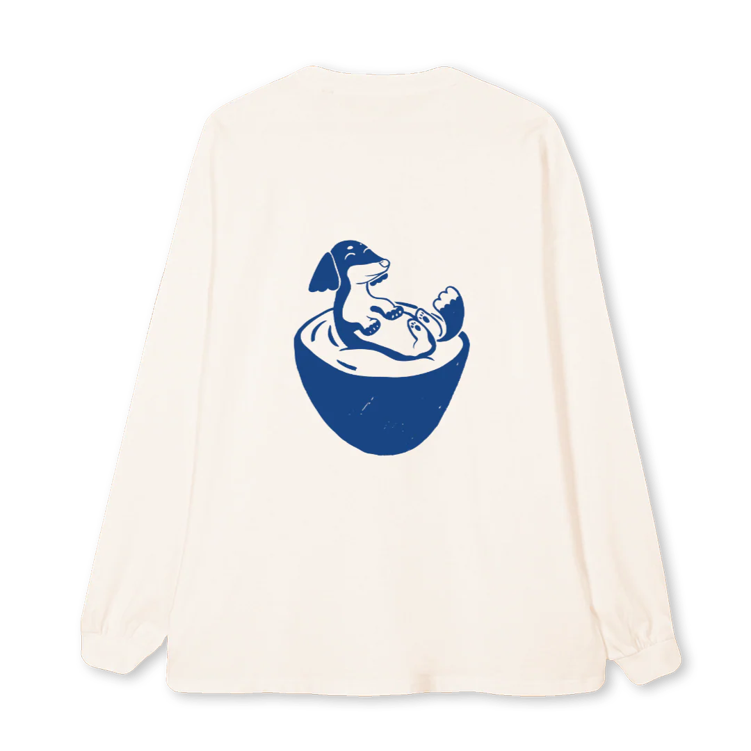 BLUELONG Vintage White Oversized LS Tee. - Image 2