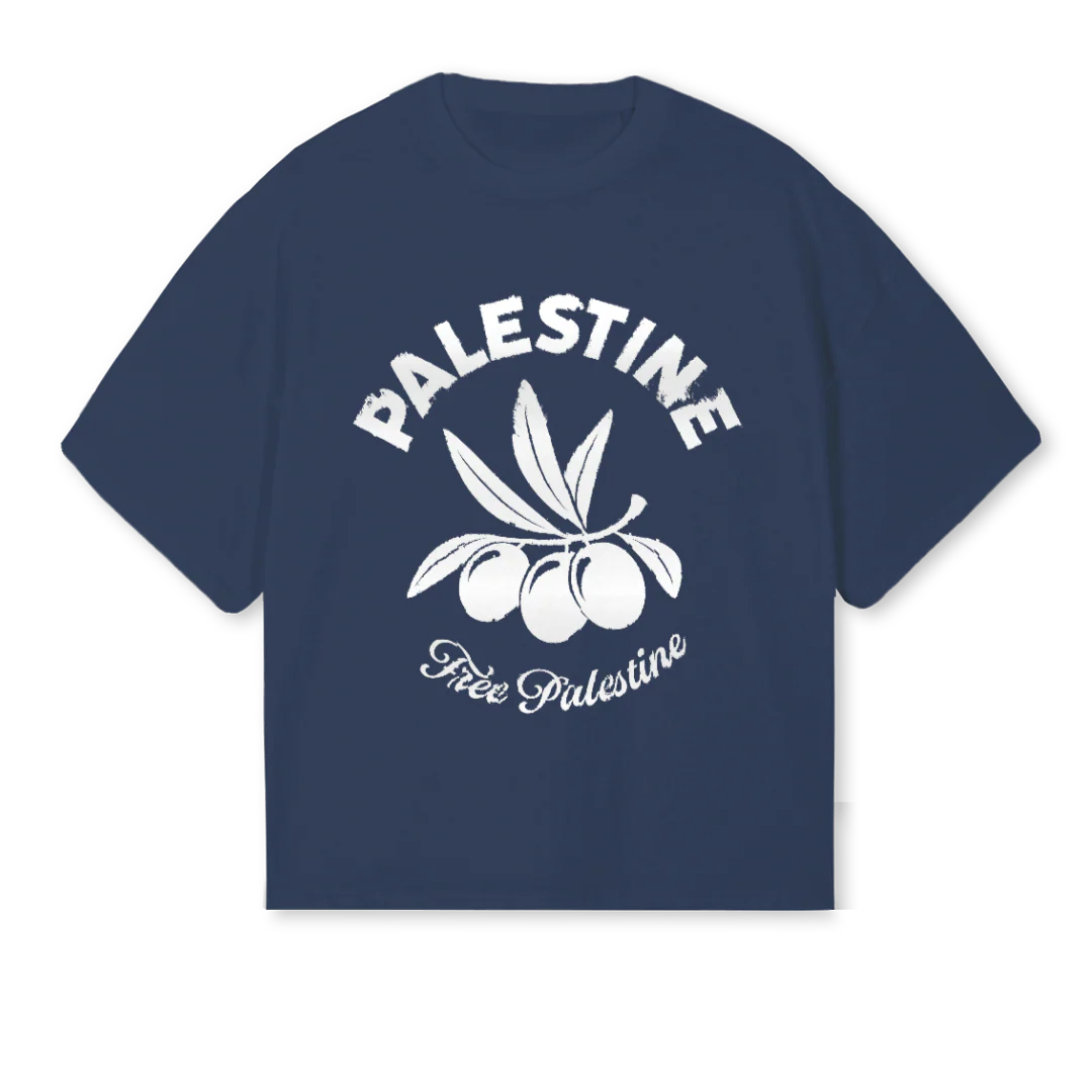 BLUEOLIVE Navy Blue Oversized Boxy Tee.