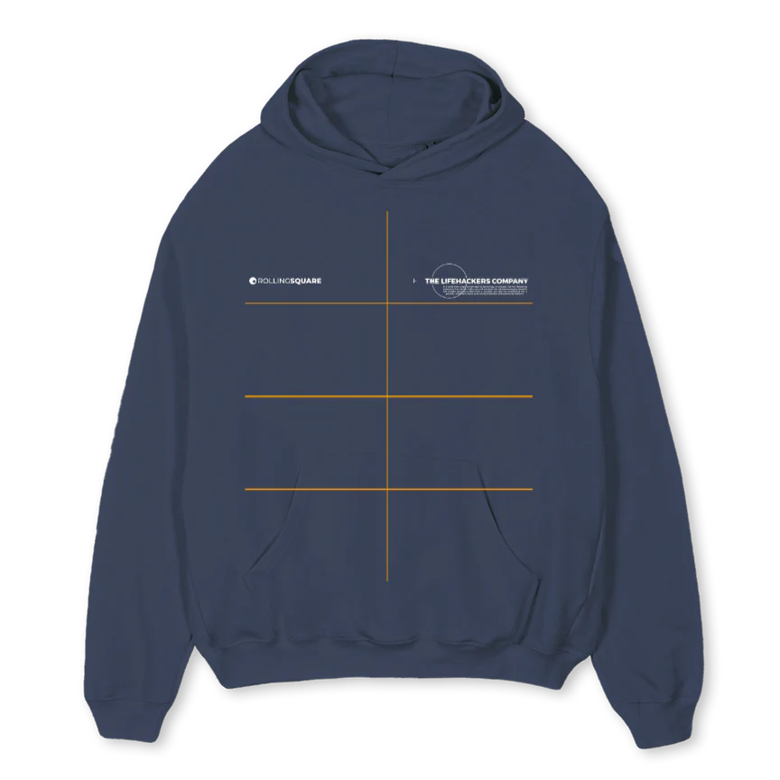 BLUEWHITE RS Navy Blue Oversized Hoodie.