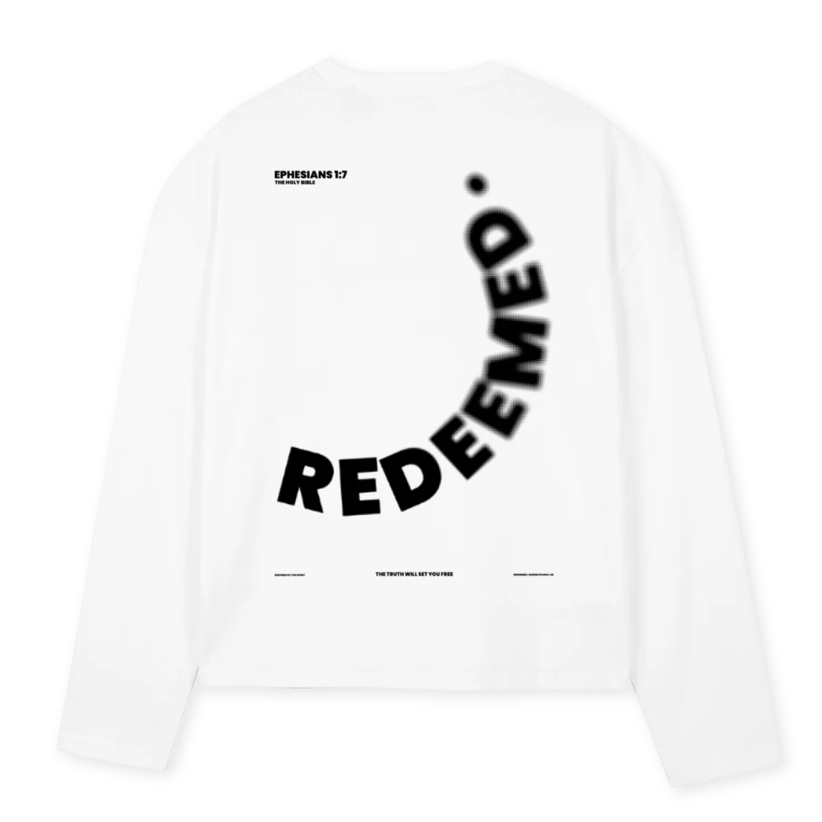 BLURRED EPHESIANS White Oversized Boxy LS Tee. - Image 2