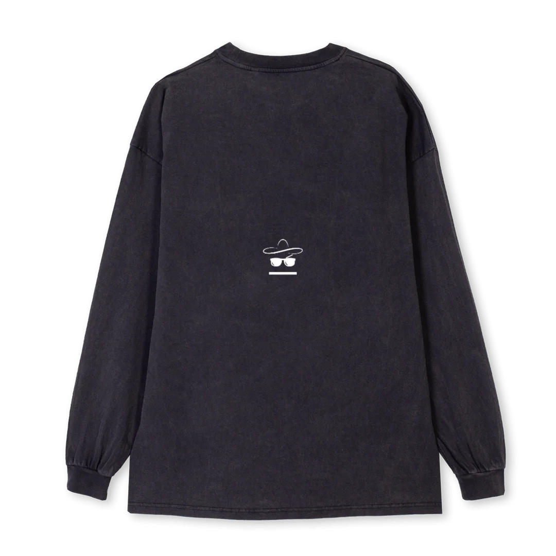 BLURRY Vintage Black Oversized LS Tee. - Image 2