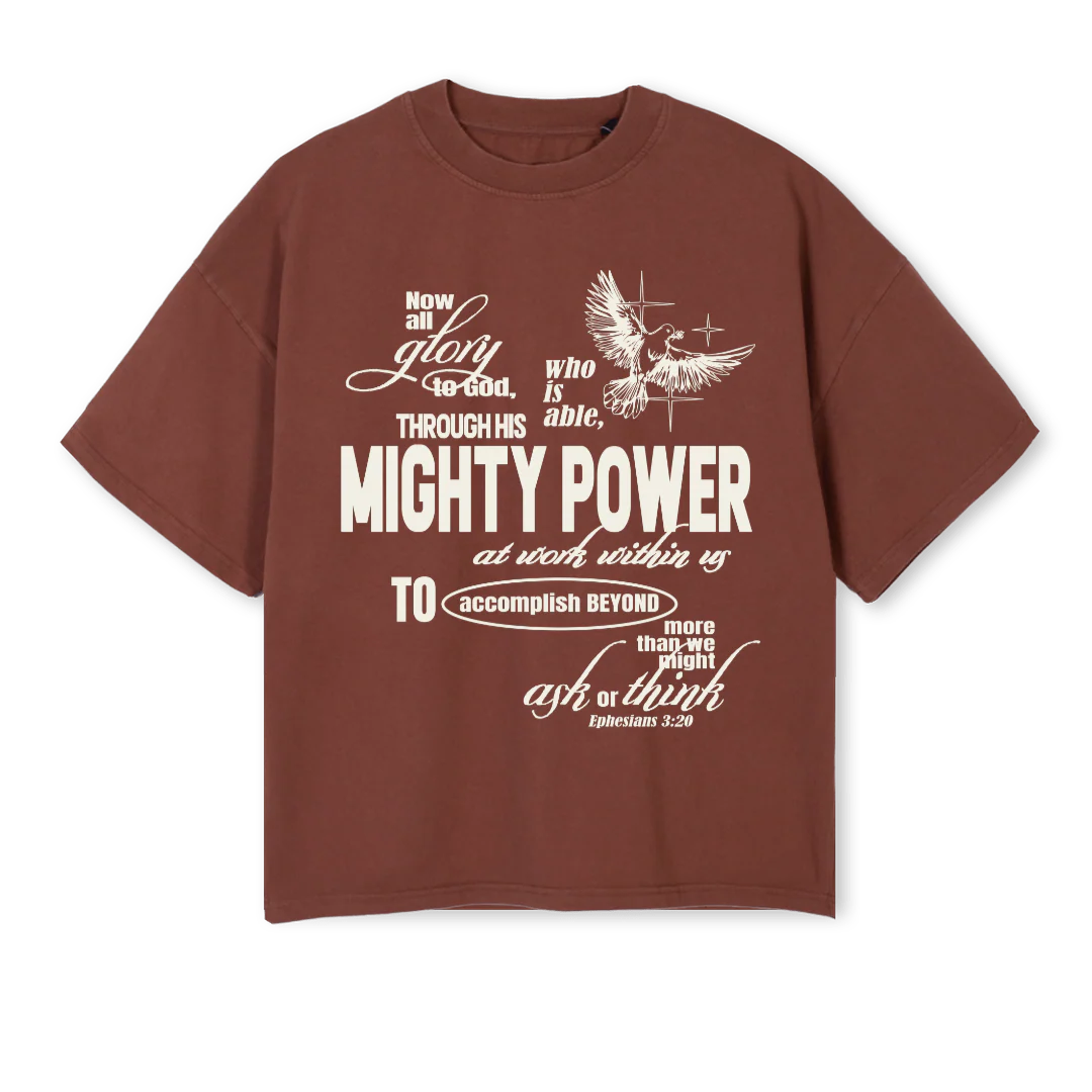 BMIGHTY Vintage Brown Oversized Boxy Tee.