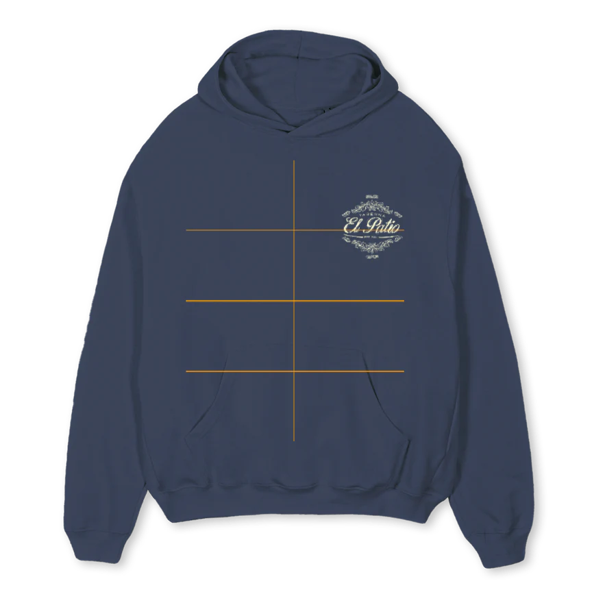 BODEGASHOODIEGOOD Navy Blue Oversized Hoodie.