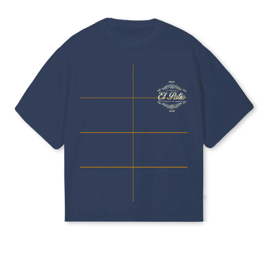 BODEGASTEE Navy Blue Oversized Boxy Tee.