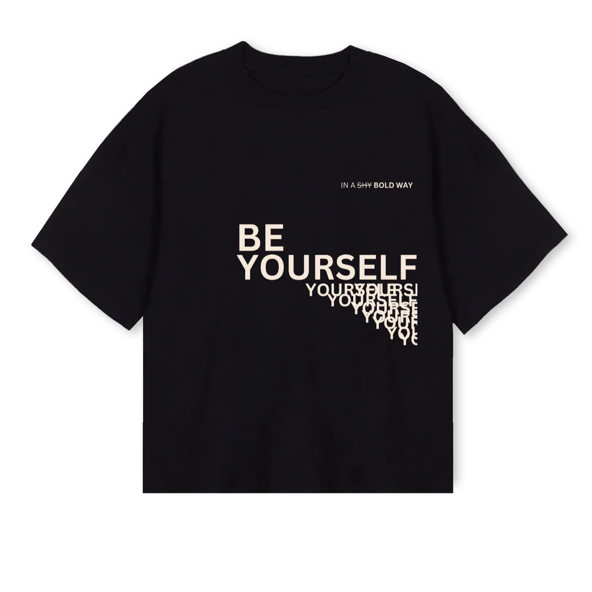 BOLD WAY Black Oversized Boxy Tee.
