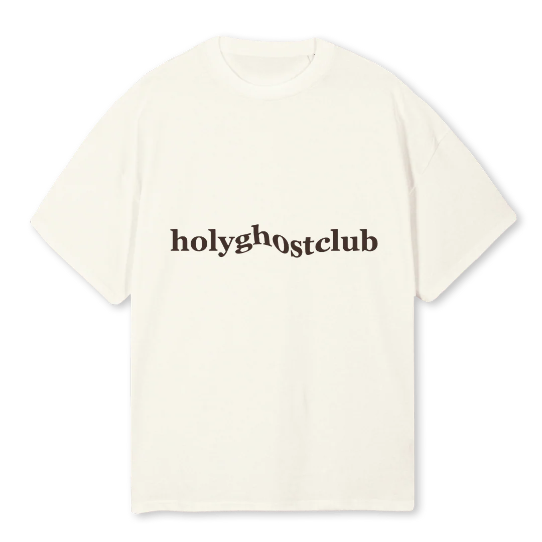 BORN TO PRAISE SAMPL Cream Oversized Tee.