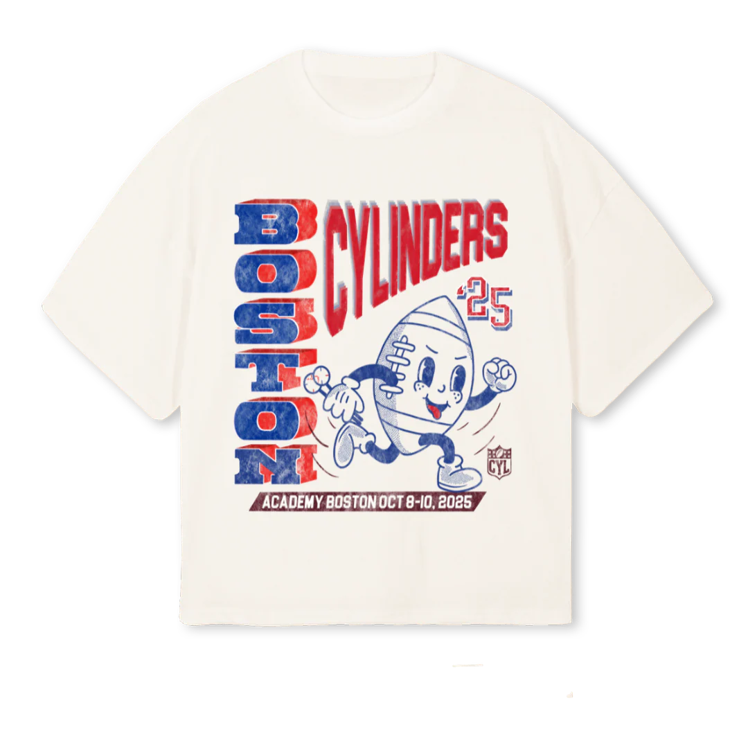 BOSTONT Vintage White Oversized Boxy Tee.