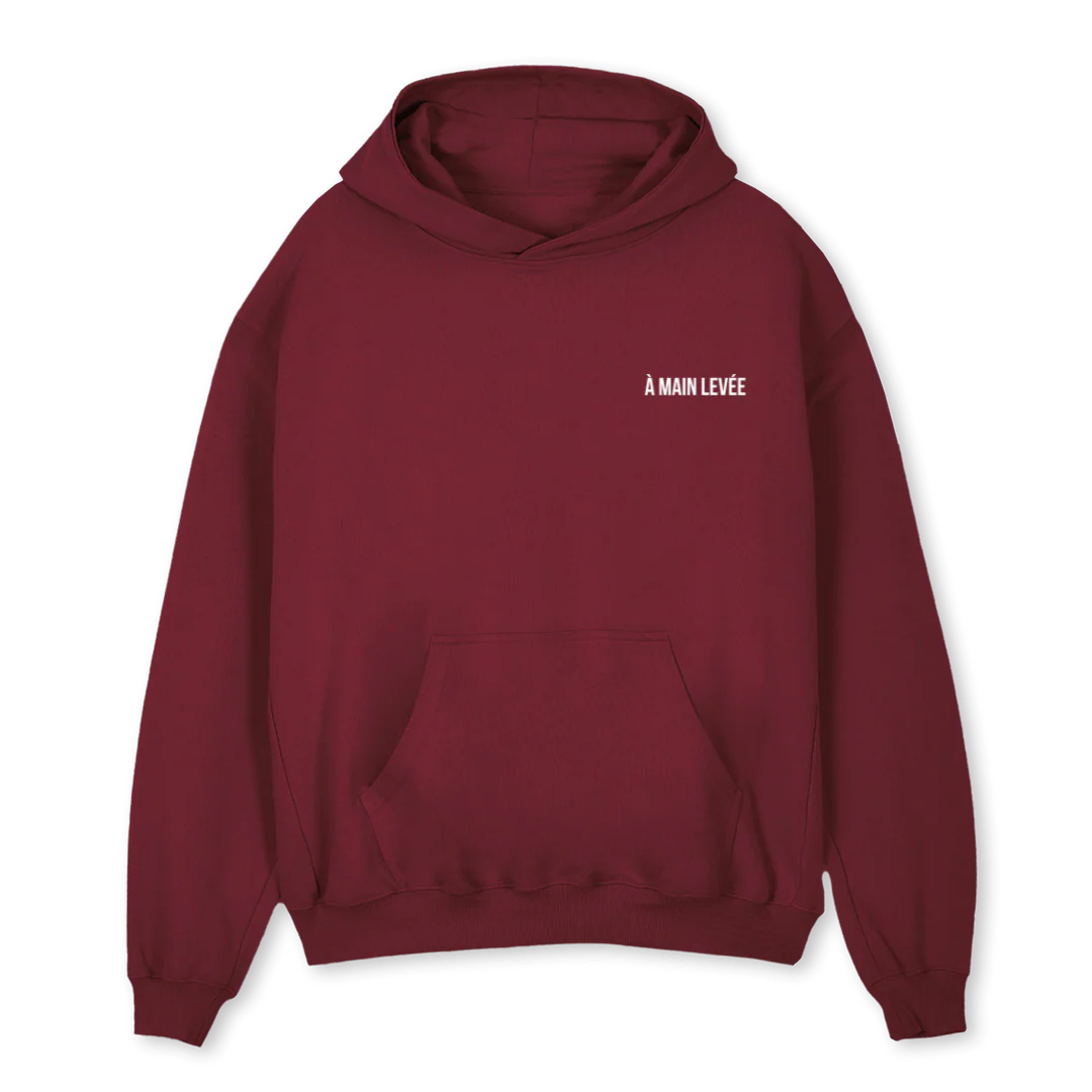 AMLMELTEDTIGER_B Burgundy Oversized Hoodie.