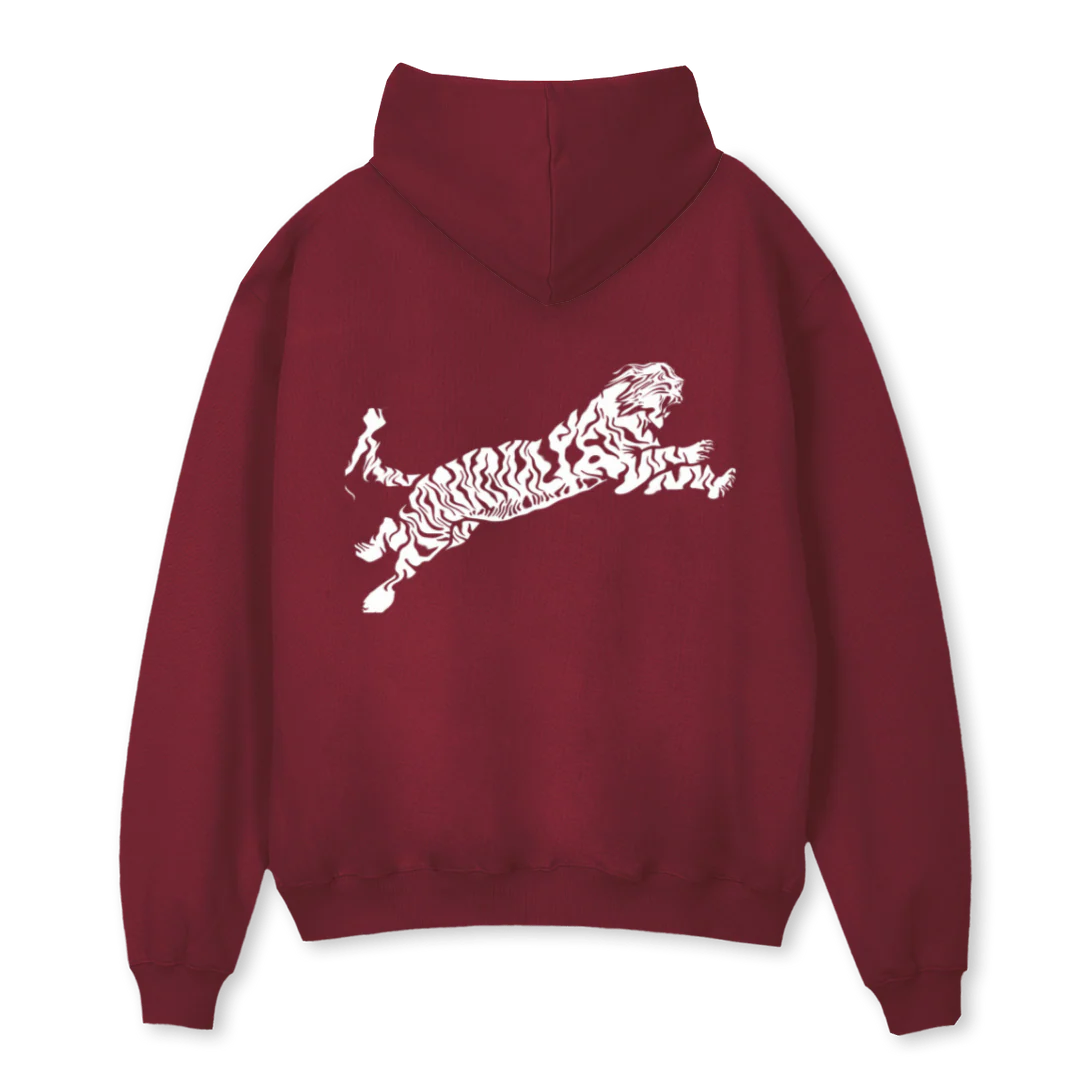AMLMELTEDTIGER_B Burgundy Oversized Hoodie. - Image 2