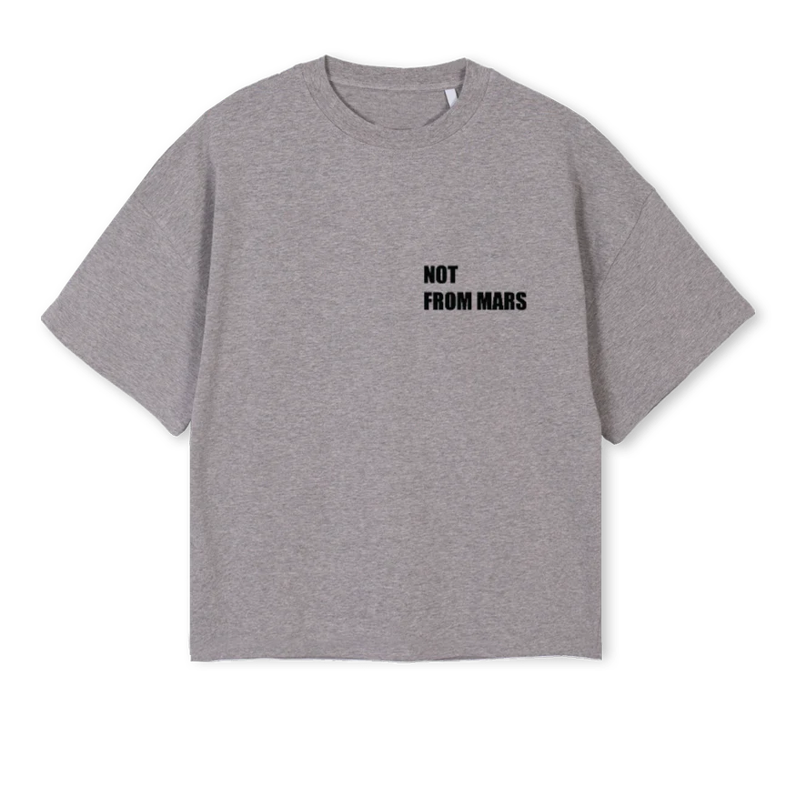 BOXYHOLLYWOODGREYT Grey Marl Oversized Boxy Tee.