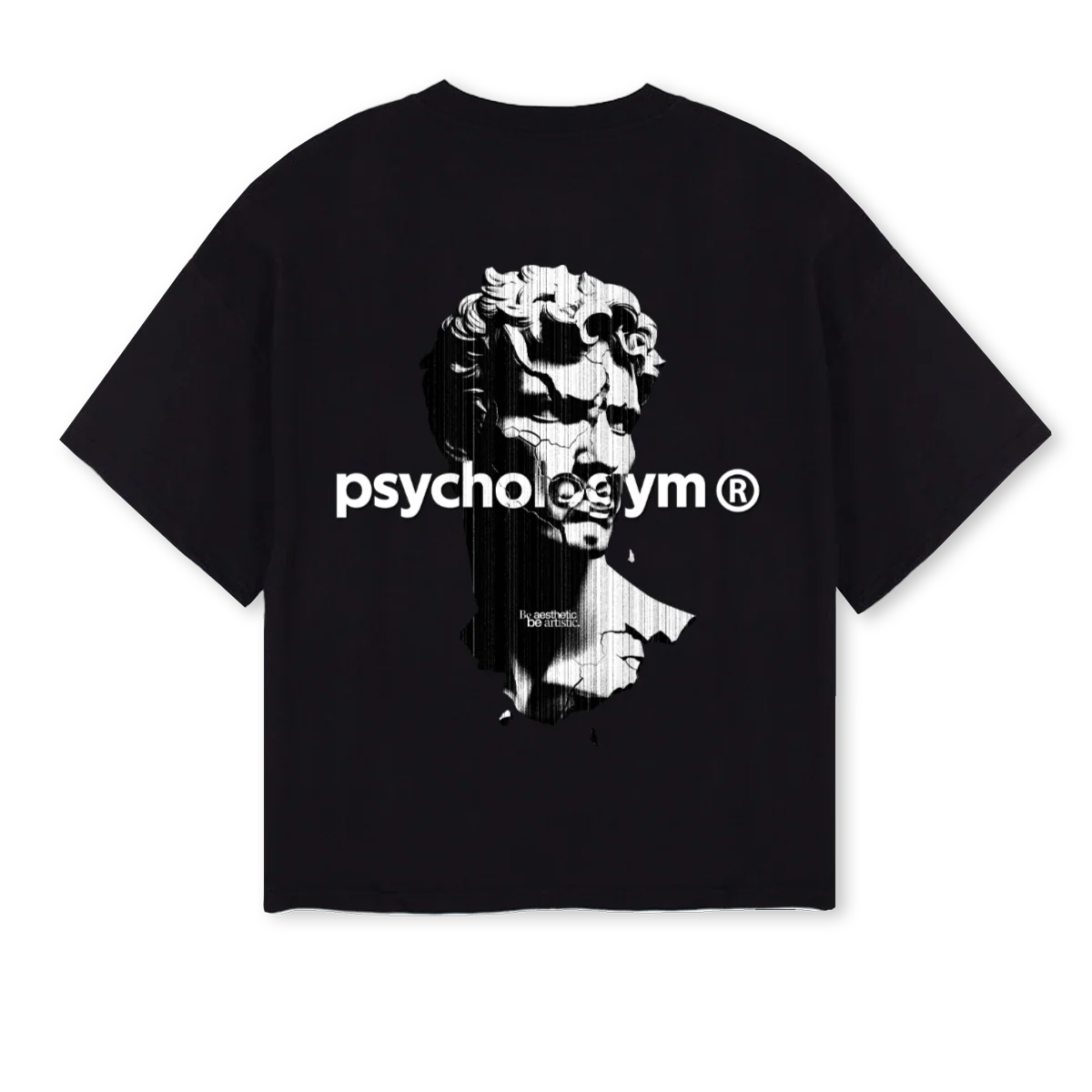 BOXYSHIRT PSYCHO Black Oversized Boxy Tee. - Image 2