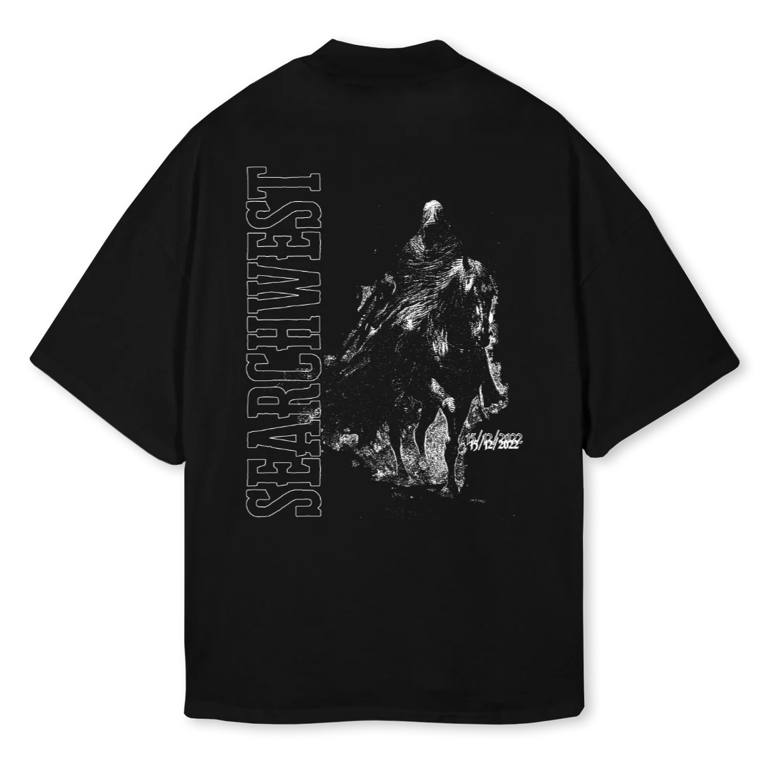 BOXYTEE Black Oversized Mock Neck Tee. - Image 2