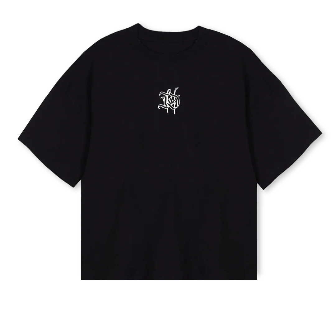 BOXYTEESAMPLE Black Oversized Boxy Tee.