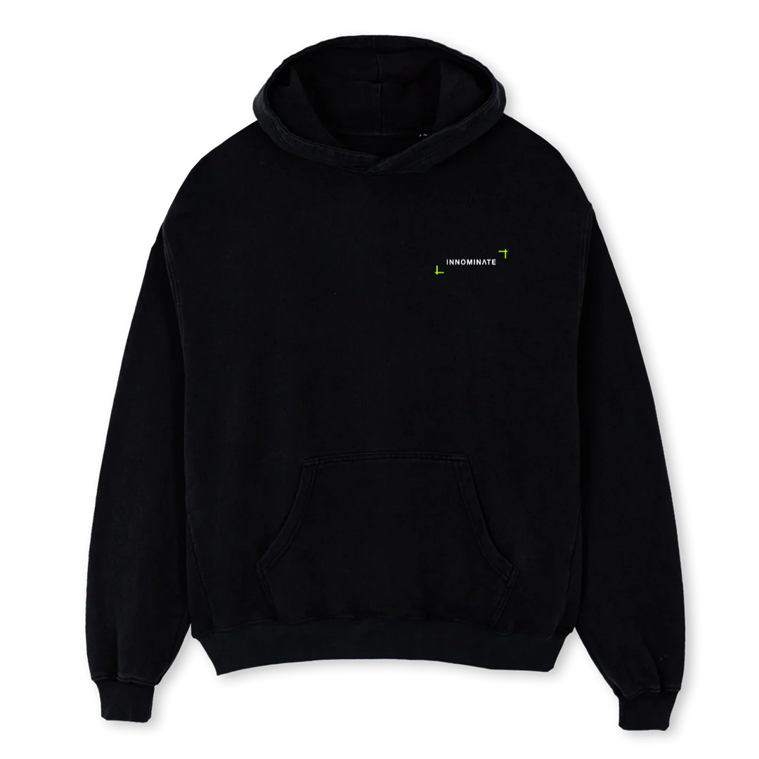 BRACKET Black Oversized Hoodie.