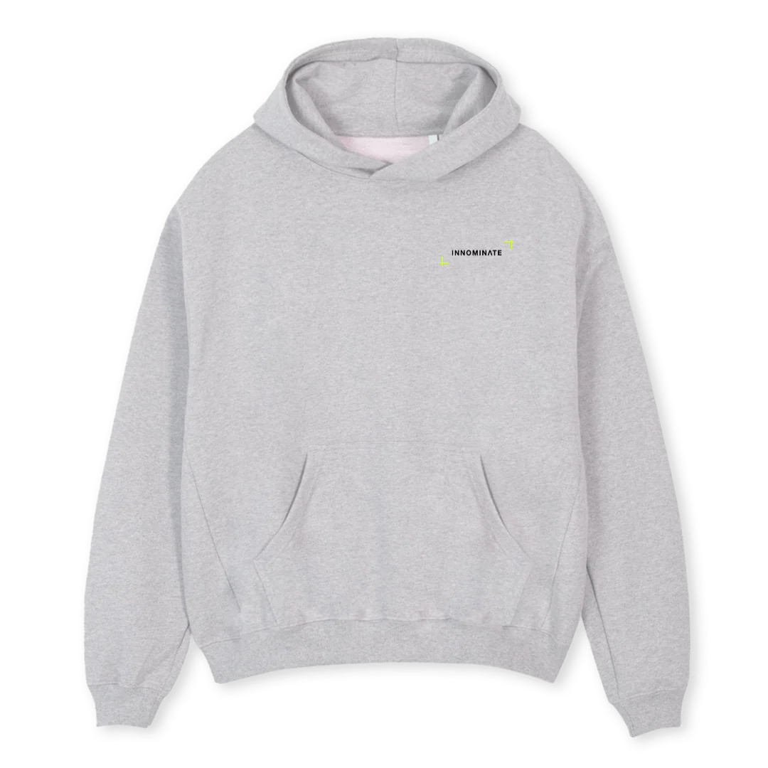 BRACKET GRAY Light Grey Marl Oversized Hoodie.