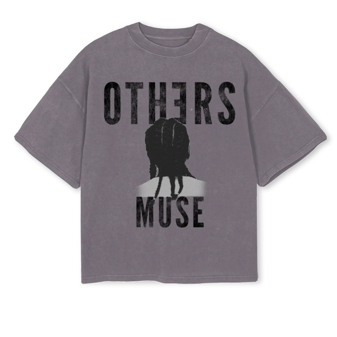BRAIDSTWO Pigment Grey Oversized Boxy Tee.