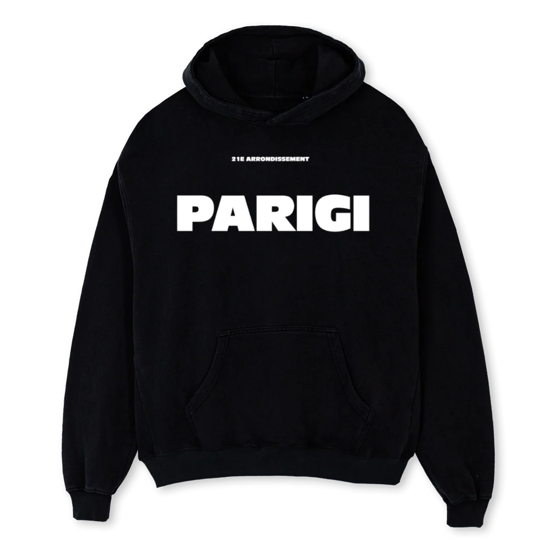 BRAVI Black Oversized Hoodie.