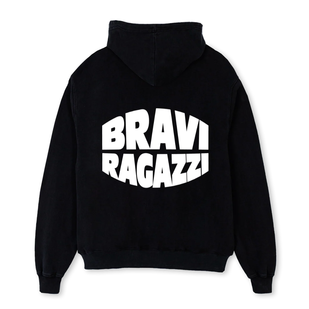 BRAVI Black Oversized Hoodie. - Image 2