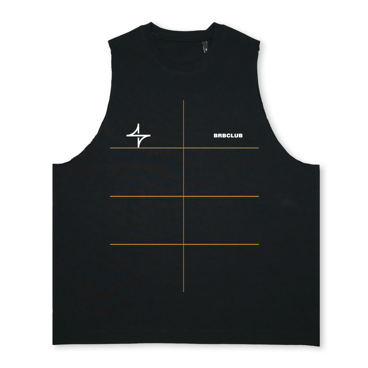 BRBTANKBVUN Deep Black Oversized Vest.