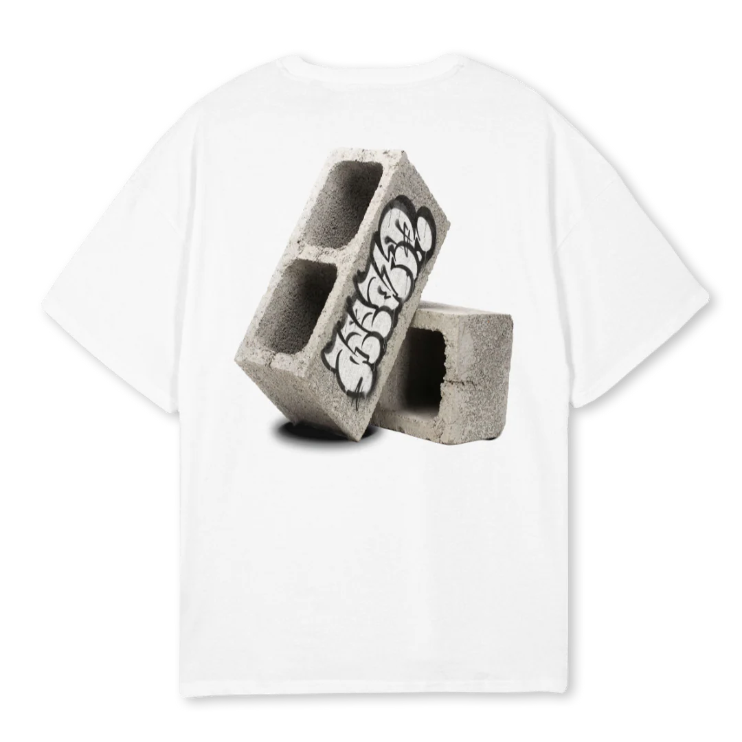 BRICK BY BRICK White Oversized Tee. - Image 2