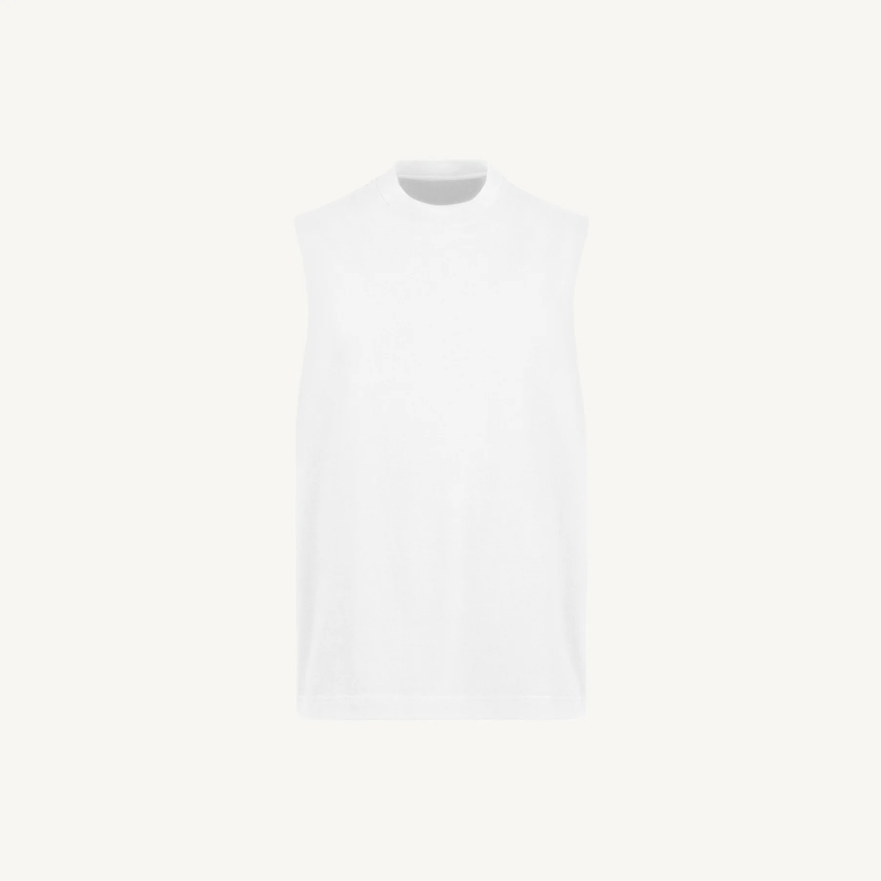 Bright White Oversized Vest Mockups.