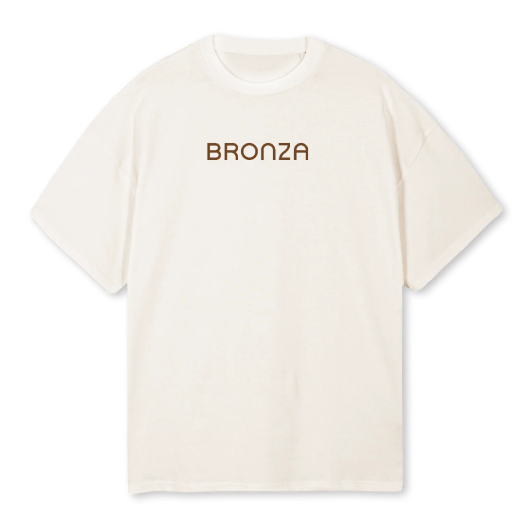 BRONZA Vintage White Oversized Tee.