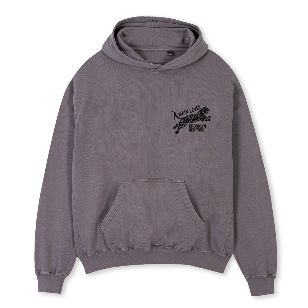 BROOKLYNOSHOODIE Pigment Grey Oversized Hoodie.