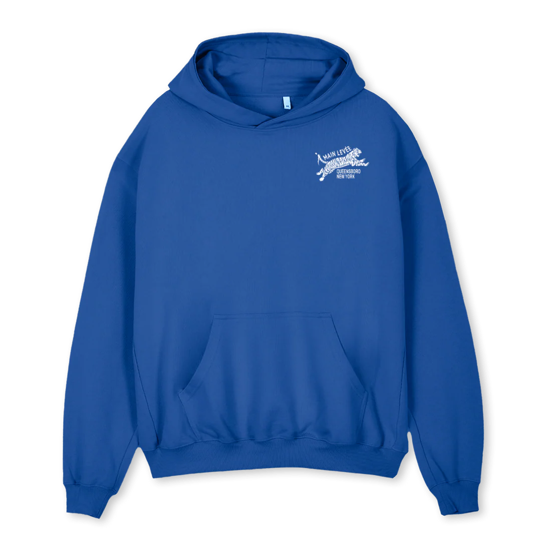 BROOKLYNTIGERBLUEWHT Cobalt Blue Oversized Hoodie.