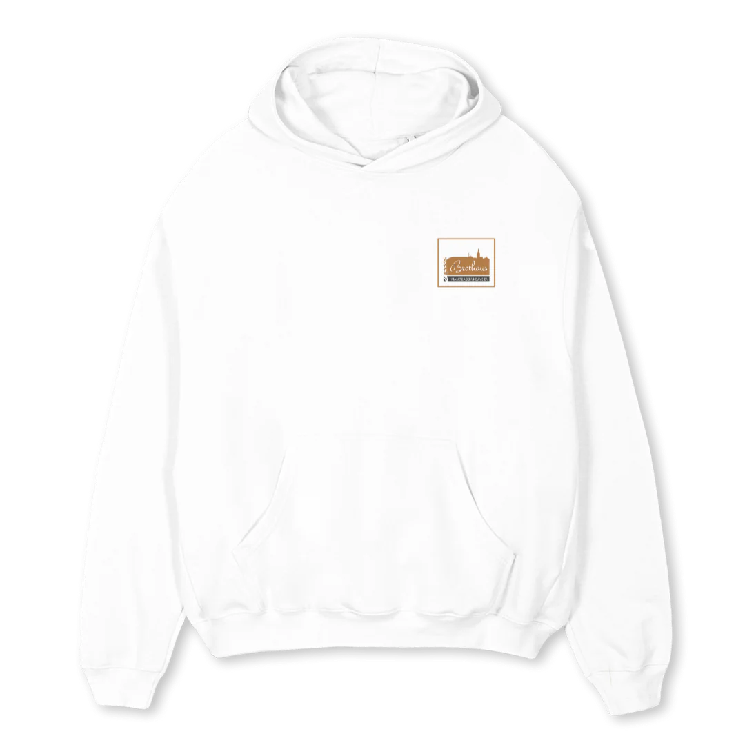 BROTHAUSSHIRT White Oversized Hoodie.