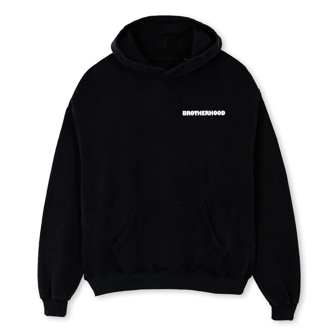 BROTHERHOOD Black Oversized Hoodie.